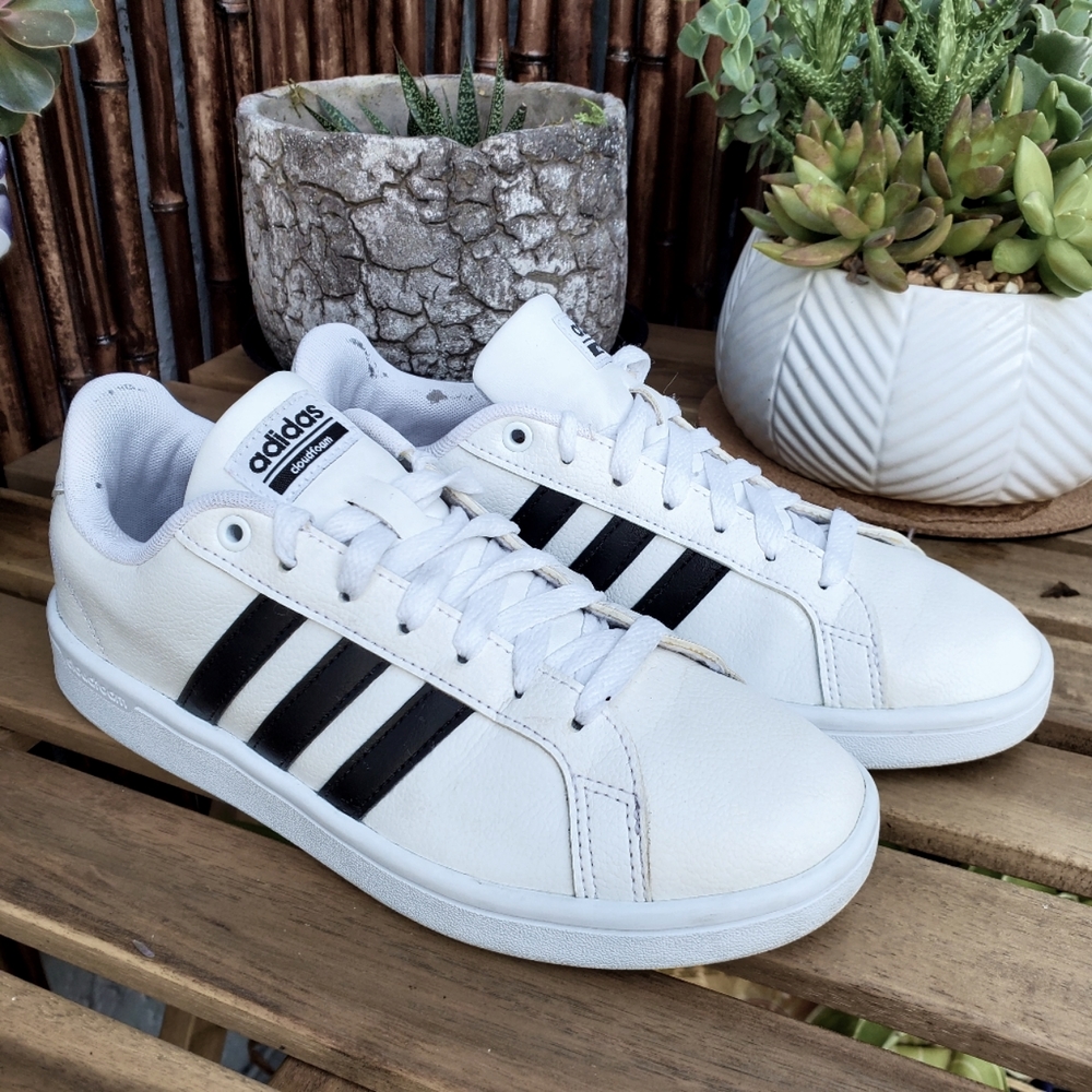 Adidas Neo White Black Stripe with Cloudfoam